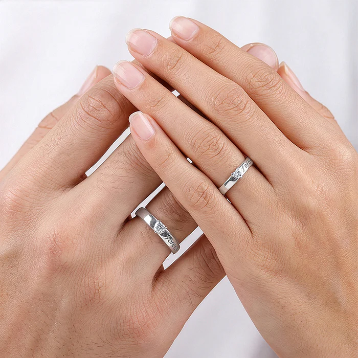 Silver Forever Kind Couple Rings - Image 3