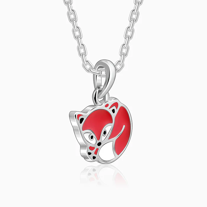 Silver Foxy Kids Pendant with Link Chain - Image 4