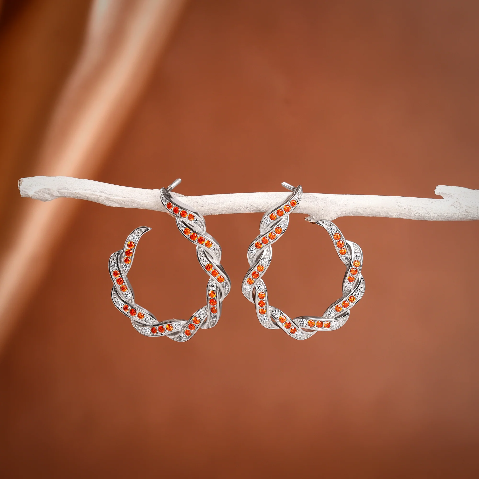 Silver Gaia Hoop Earrings - Image 2