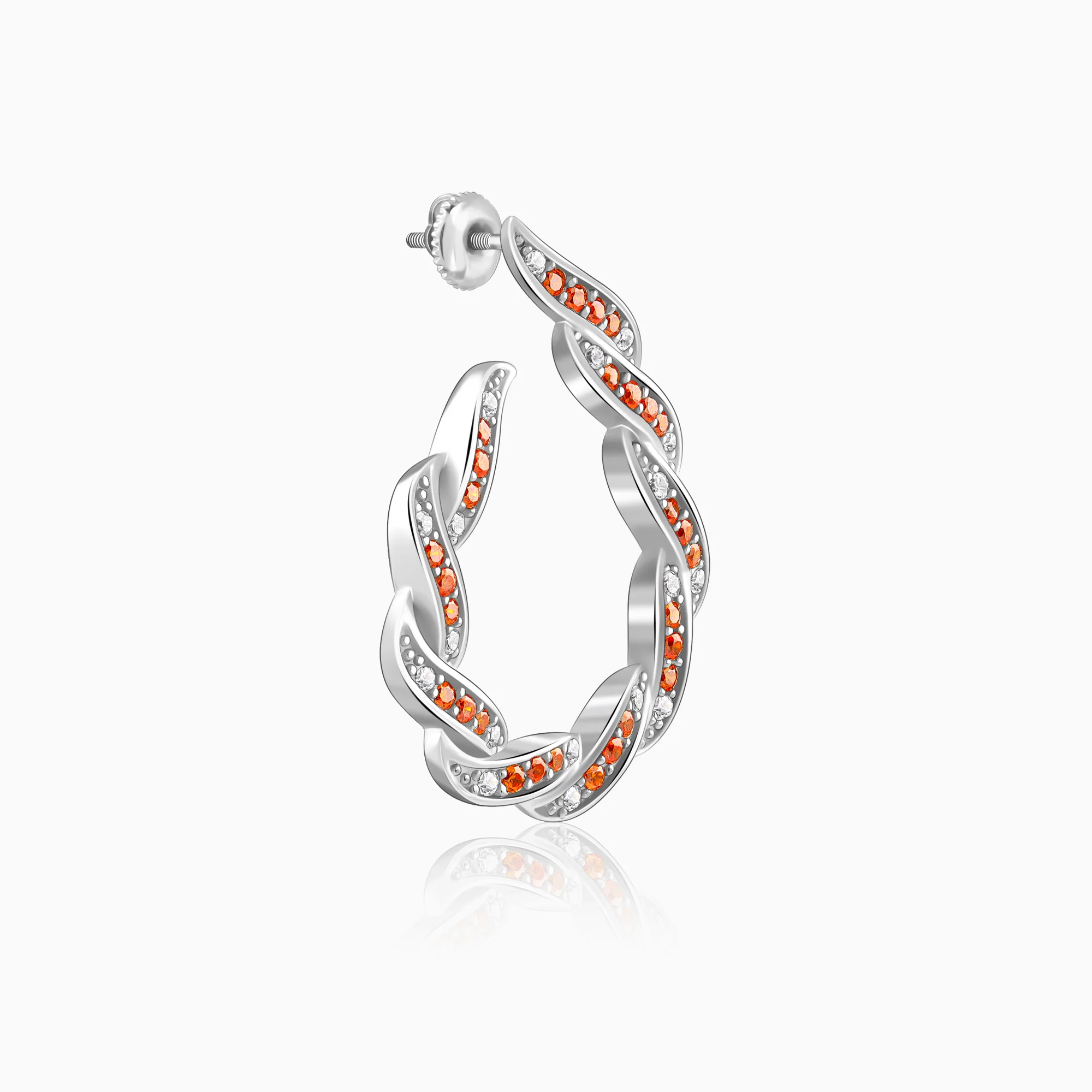 Silver Gaia Hoop Earrings - Image 4