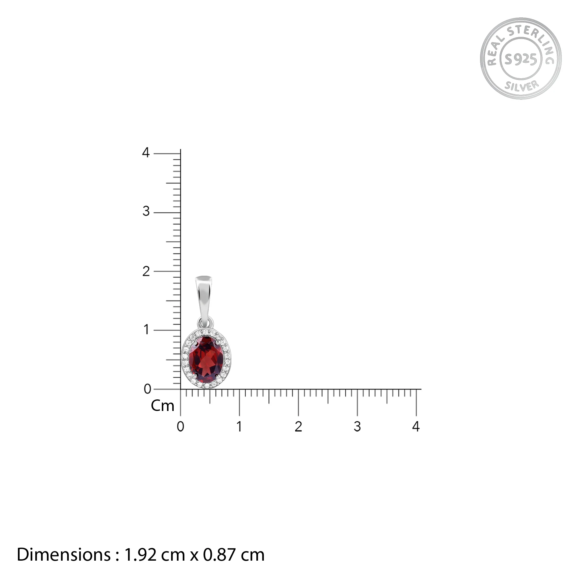 Silver Garnet Glimmer Pendant With Link Chain - Image 5