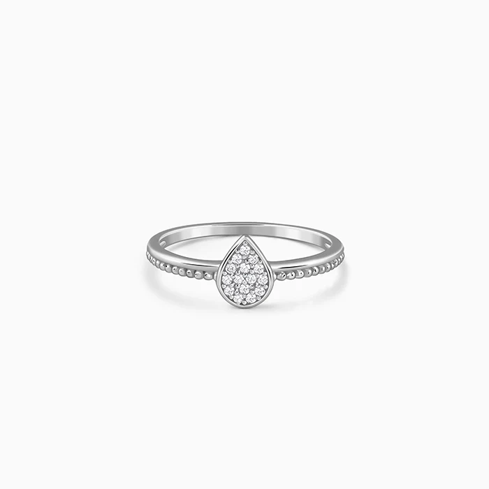Silver Gentle Drop Ring
