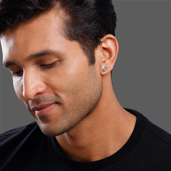 Silver GeoGlow Stud For Him - Image 4