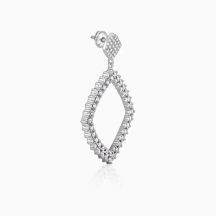 Silver Geometry Drop Earrings - Image 4