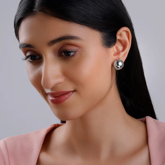 Silver Glow Power Earrings - Image 3