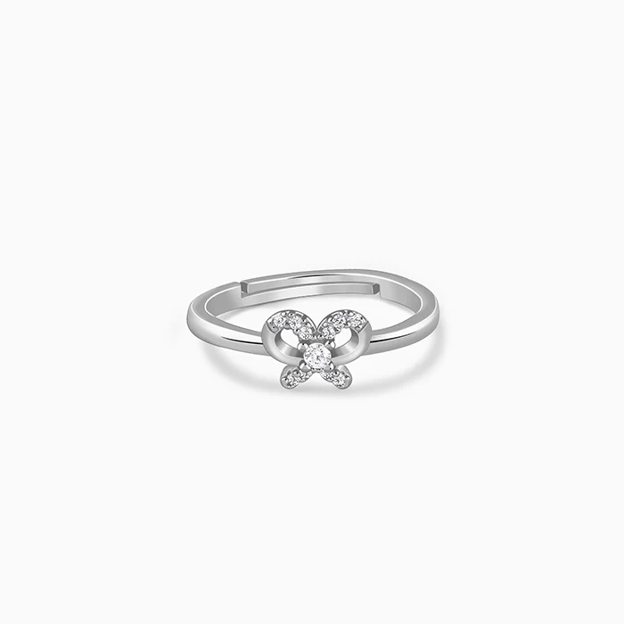 Silver Graceful Bow Ring