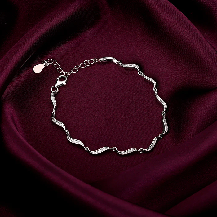 Silver Graceful Waves Bracelet - Image 2