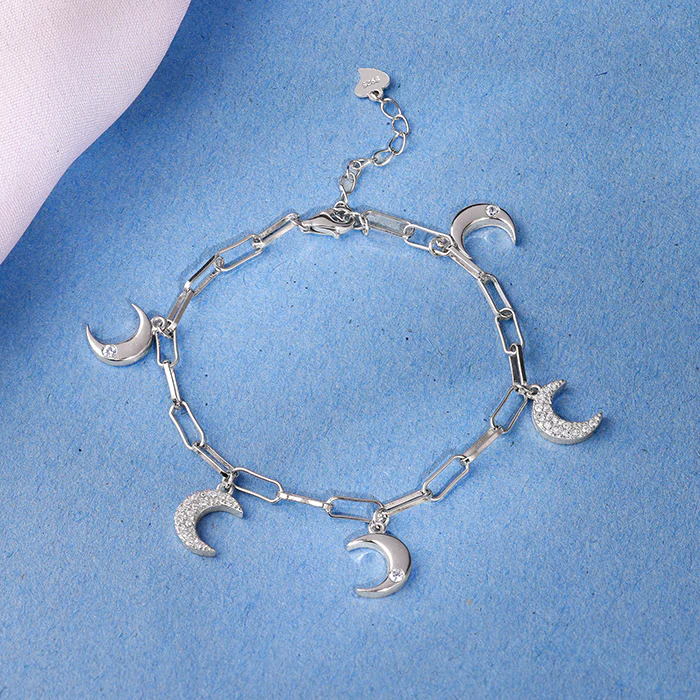 Silver Half Moon Bracelet - Image 2