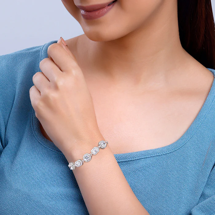 Silver Haloed Elegance Bracelet - Image 3