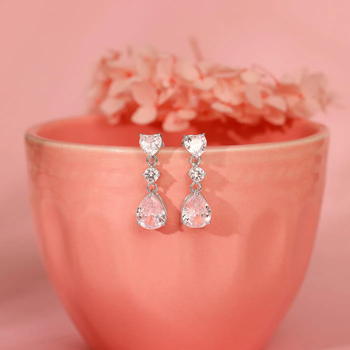 Silver Glowing Spark Earrings - Image 2