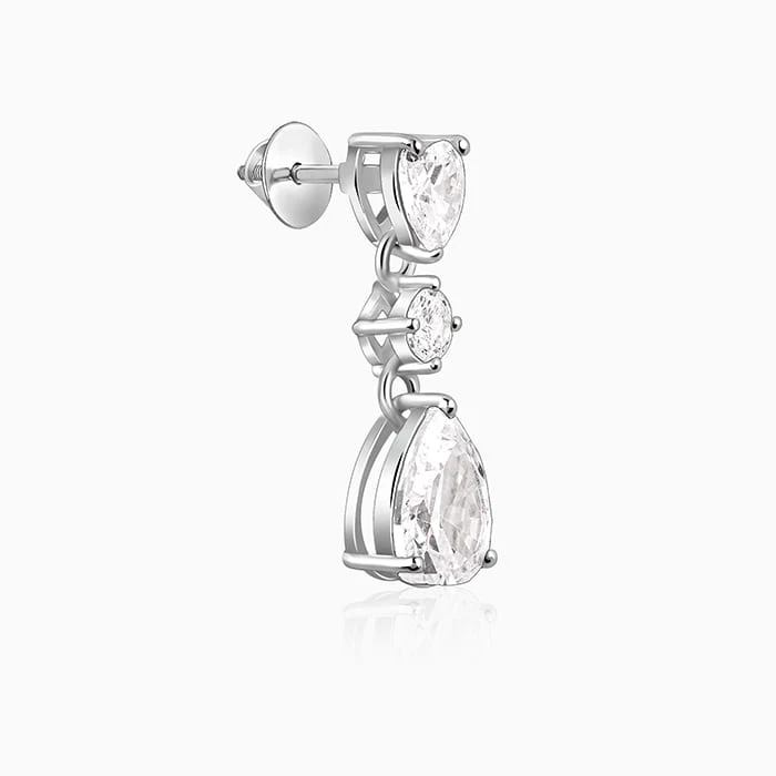 Silver Glowing Spark Earrings - Image 4