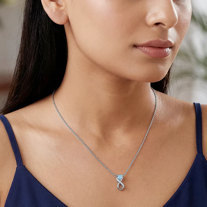 Silver Heart Everlasting Necklace - Image 3