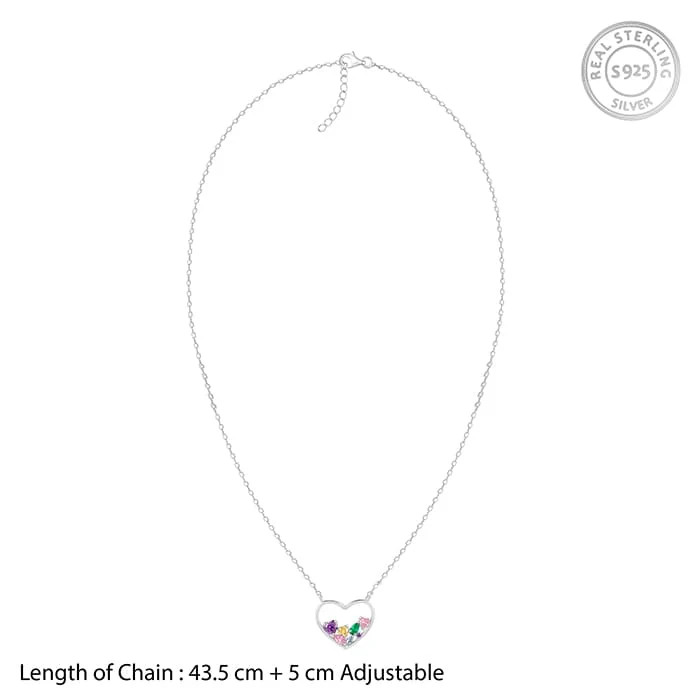 Silver Heart to Heart Necklace - Image 5