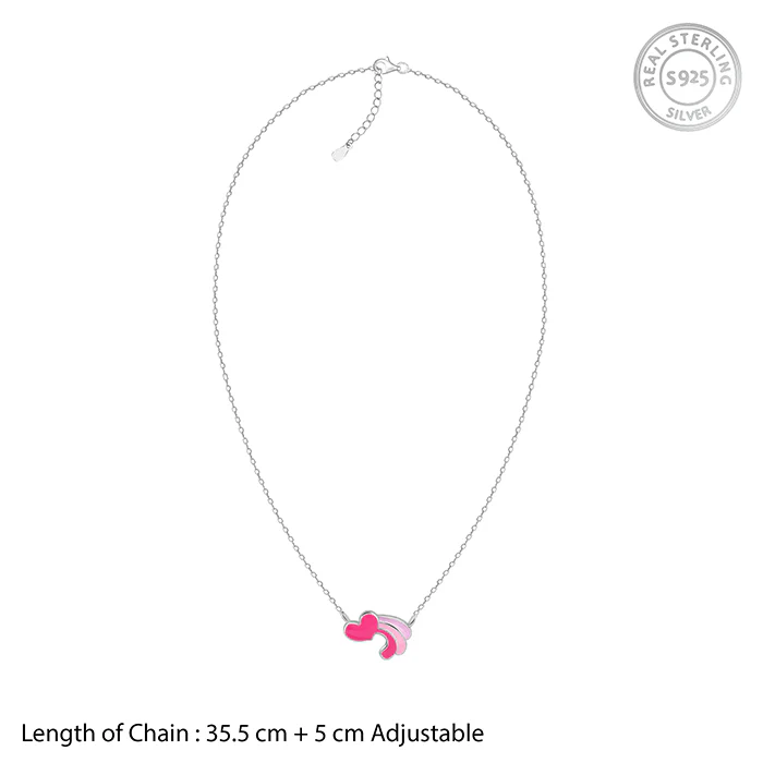 Silver Heart Wings Kids Necklace - Image 6