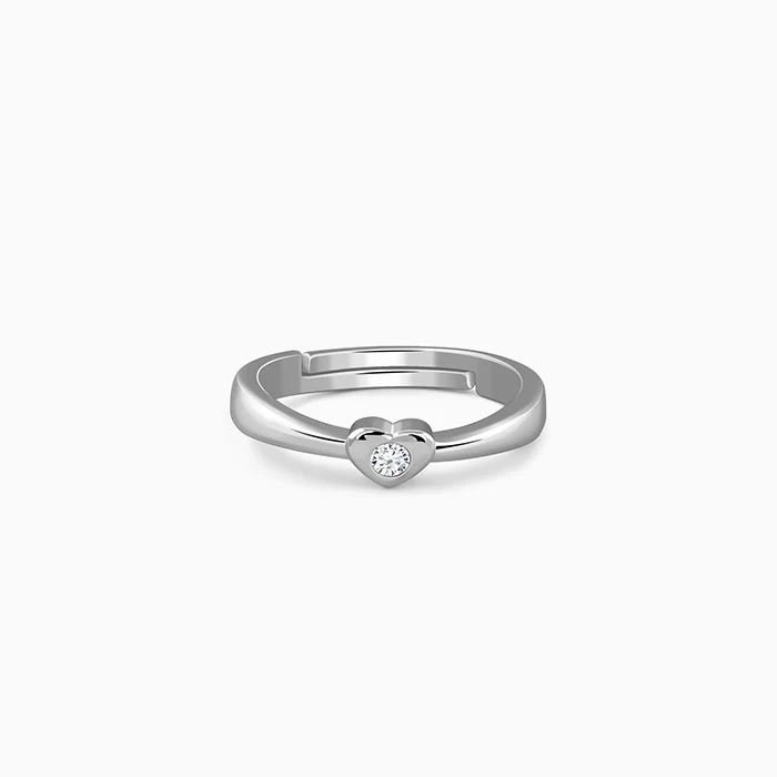 Silver Heartbeam Ring