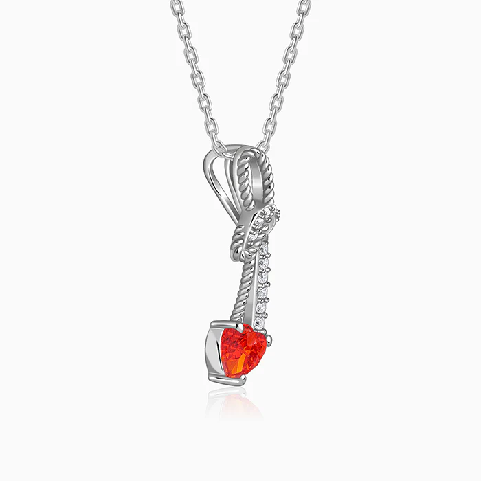 Silver Bleeding Love Pendant With Link Chain - Image 4