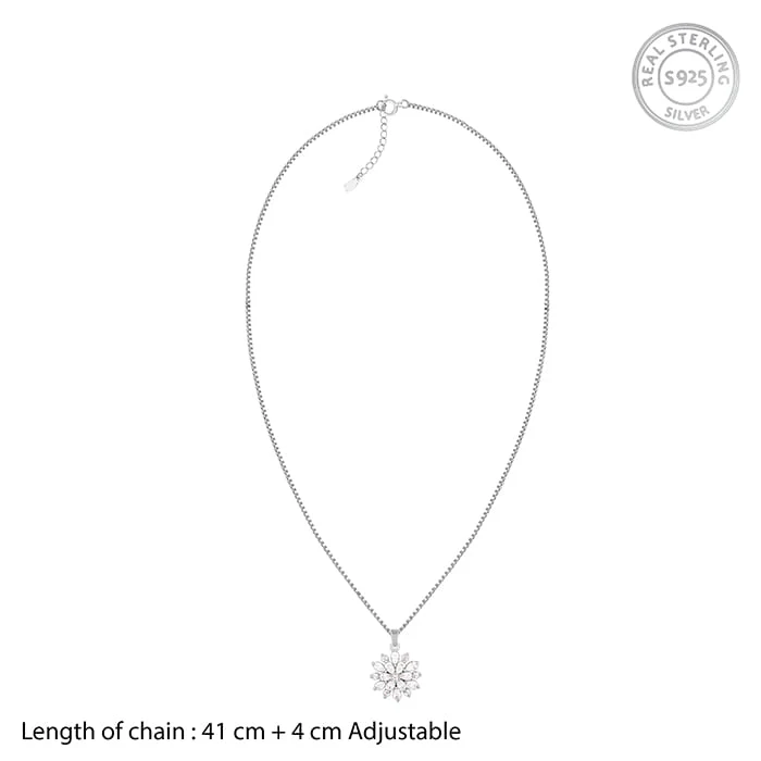 Silver Heavenly Flower Pendant With Box Chain - Image 5
