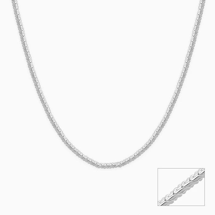 Silver Herringbone Box Chain