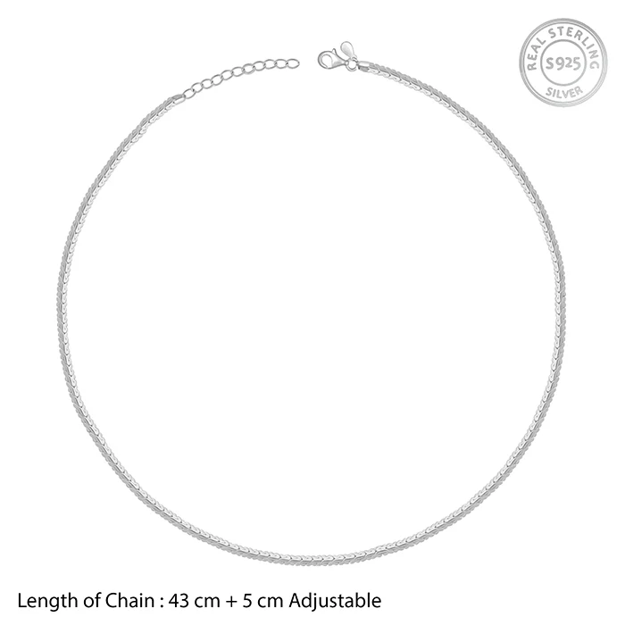 Silver Herringbone Box Chain - Image 5