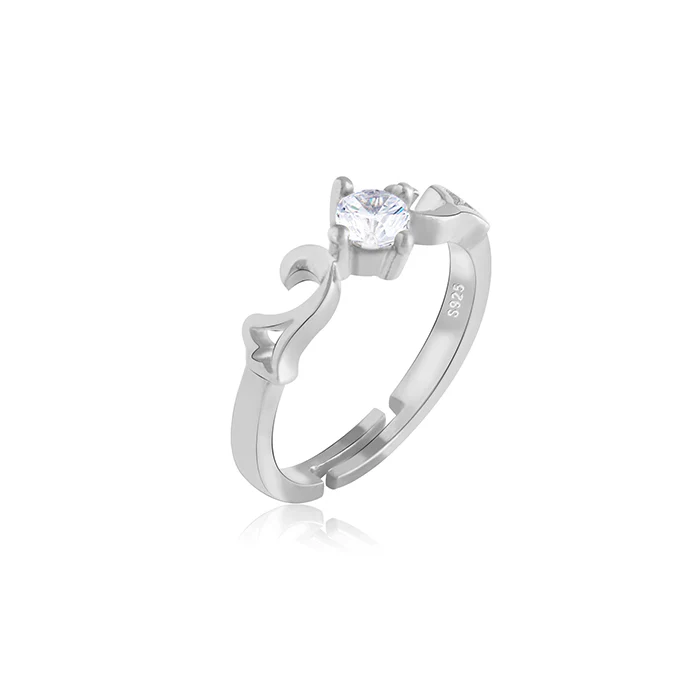 Silver Glowing in Love Couple Rings - Image 3