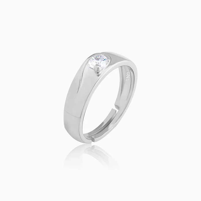 Silver Glowing in Love Couple Rings - Image 4