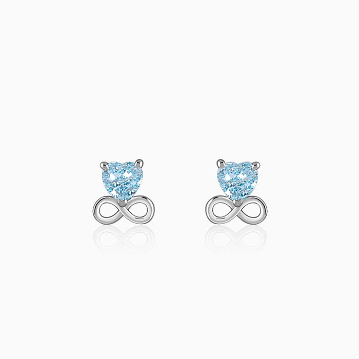 Silver Unending Love Studs
