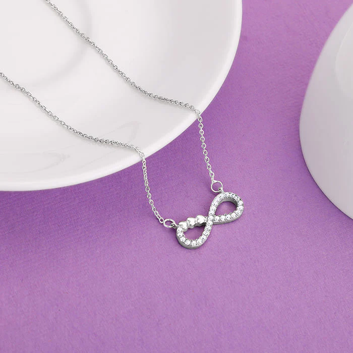 Silver Infinity Heart Necklace - Image 2