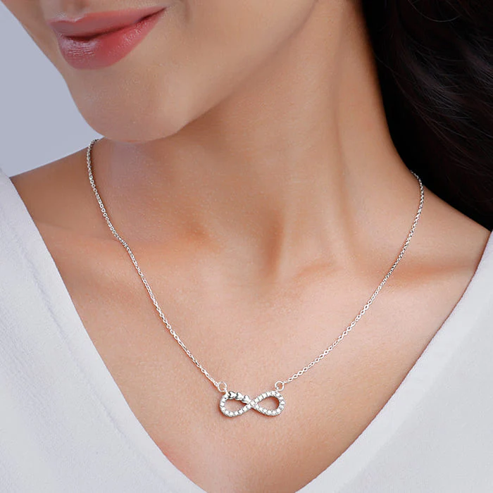Silver Infinity Heart Necklace - Image 3