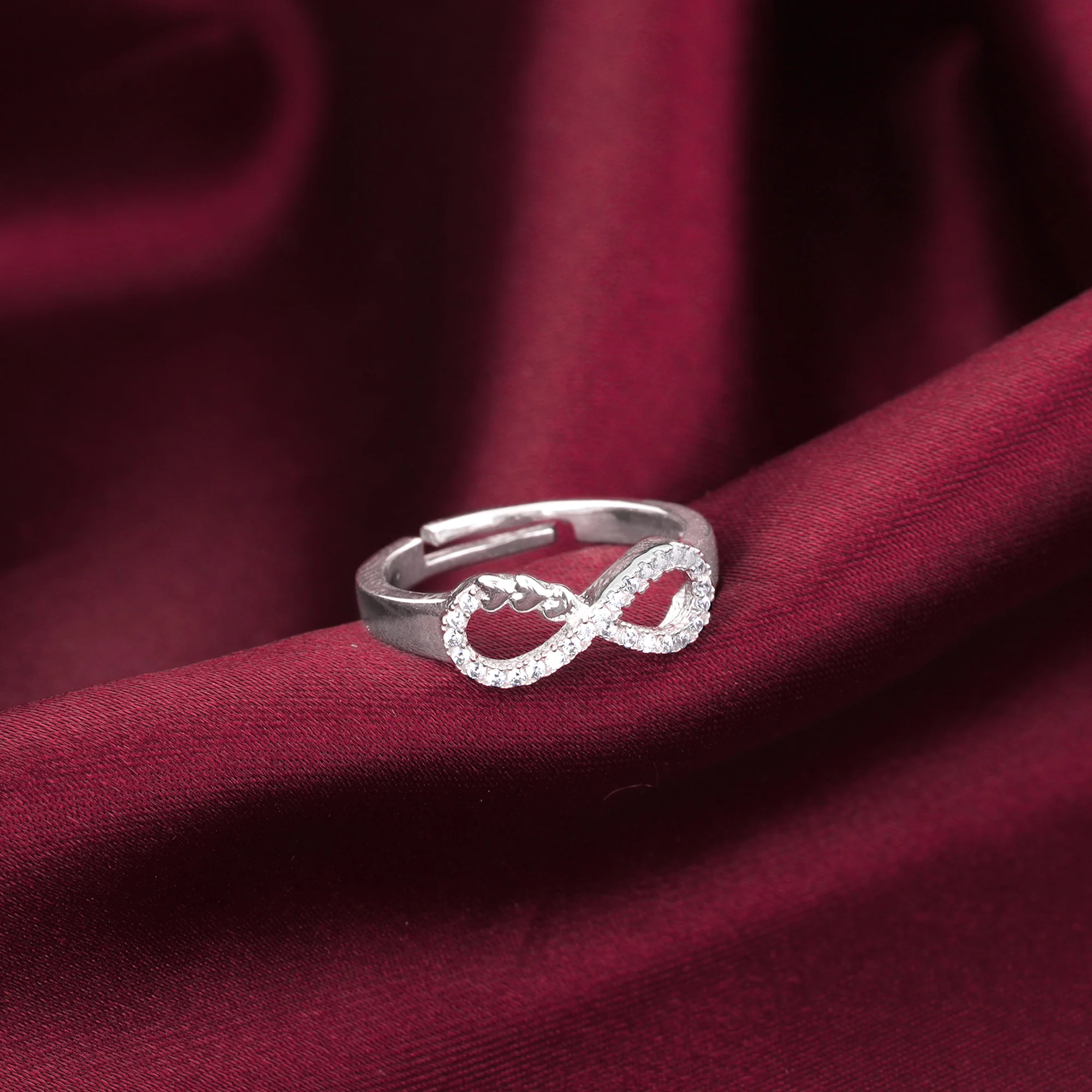 Silver Infinity Heart Ring - Image 2