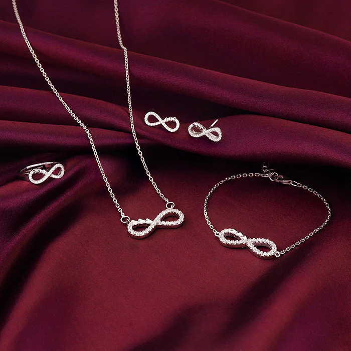 Silver Infinity Heart Set Of Four - Image 2