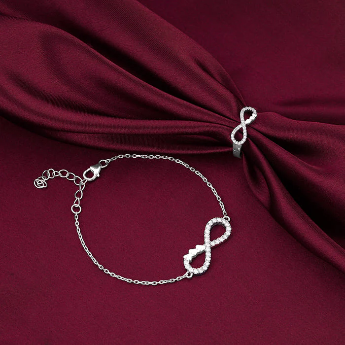 Silver Infinity Heart Set Of Two - Image 2