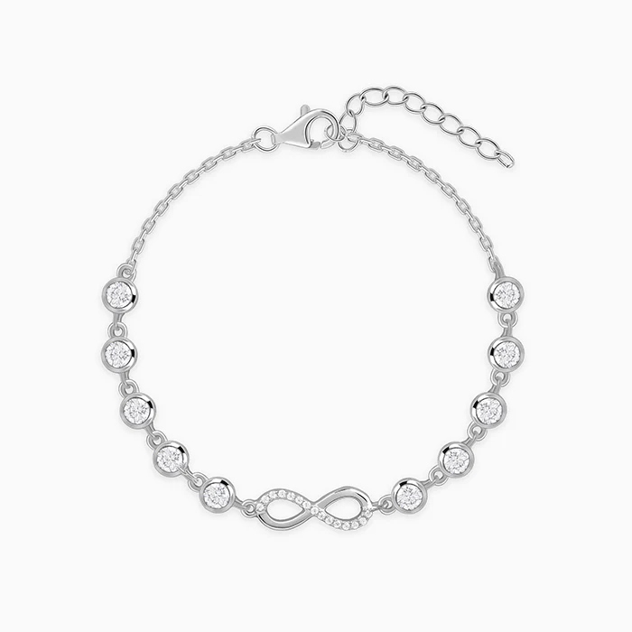 Silver Infinity Linked Bracelet