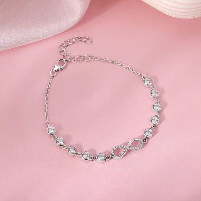 Silver Infinity Linked Bracelet - Image 2
