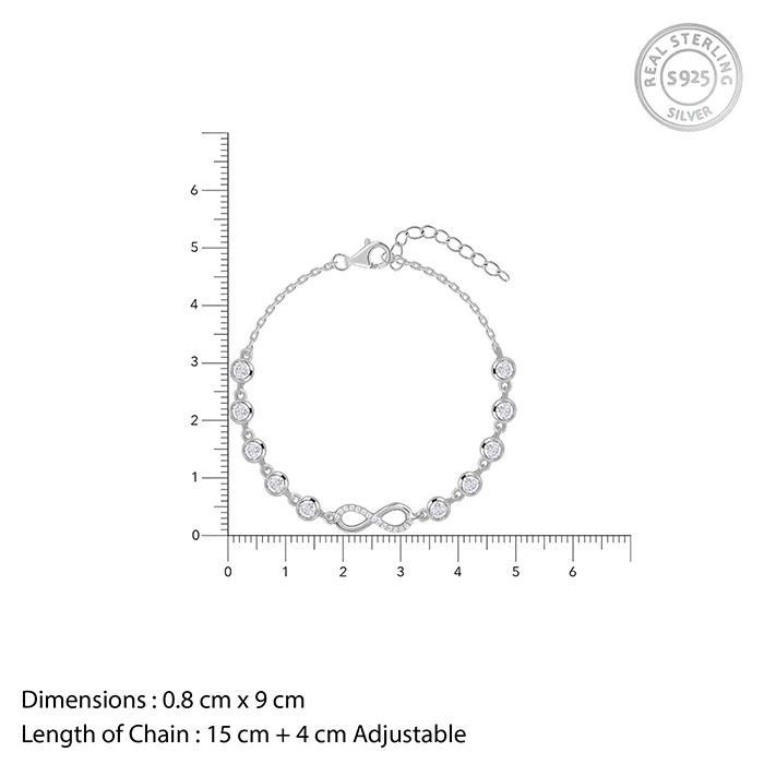 Silver Infinity Linked Bracelet - Image 4