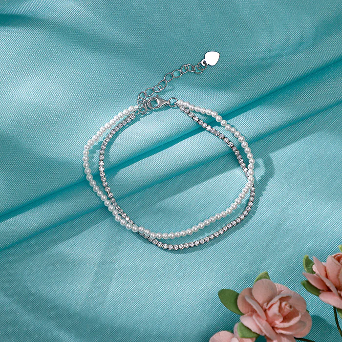 Silver Jayne Pearl Tennis Bracelet - Image 2