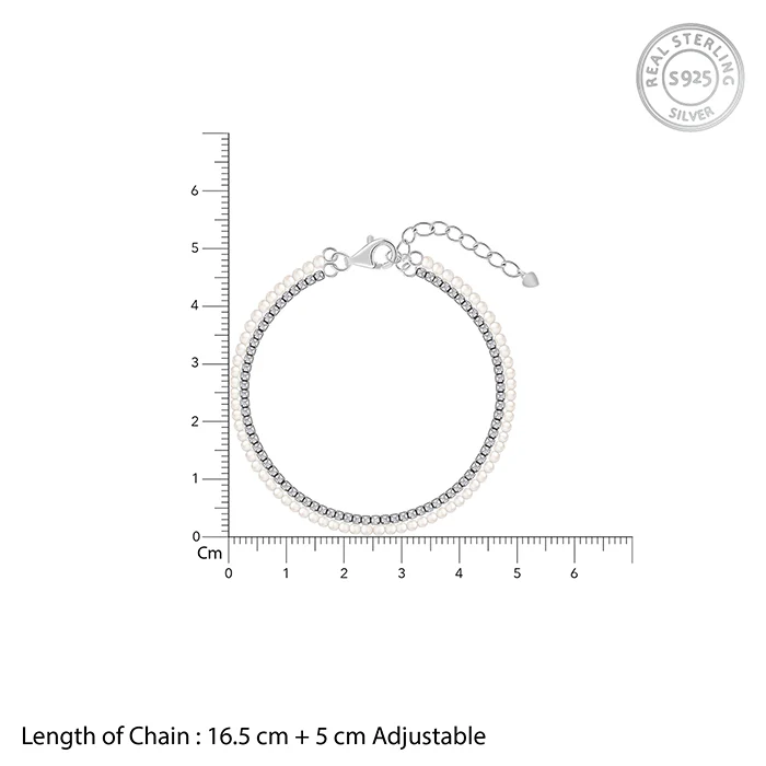 Silver Jayne Pearl Tennis Bracelet - Image 4