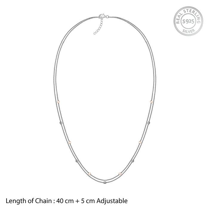 Silver Jenna Layered Pearl Necklace - Image 4
