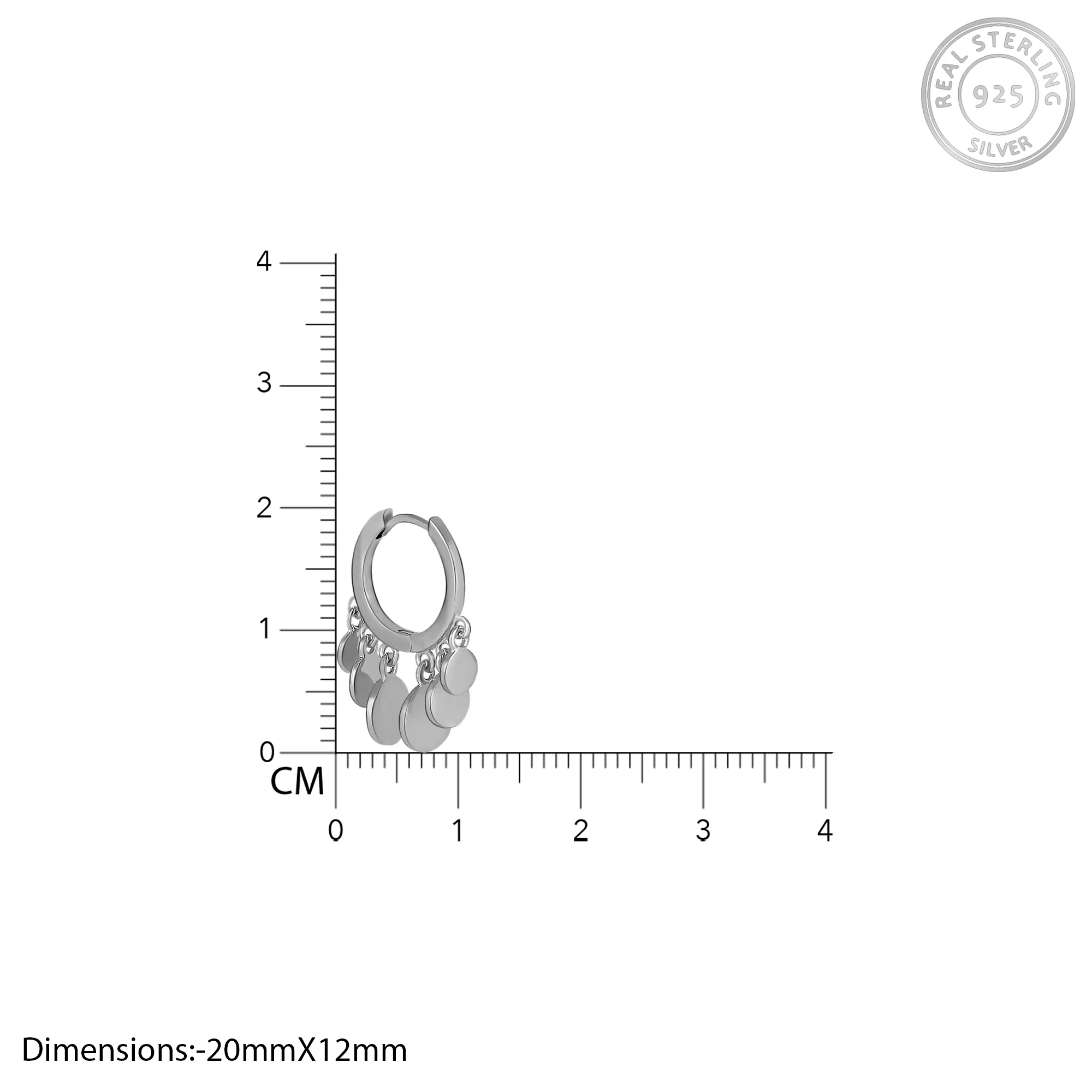 Silver Jingle Hoop Earrings - Image 4