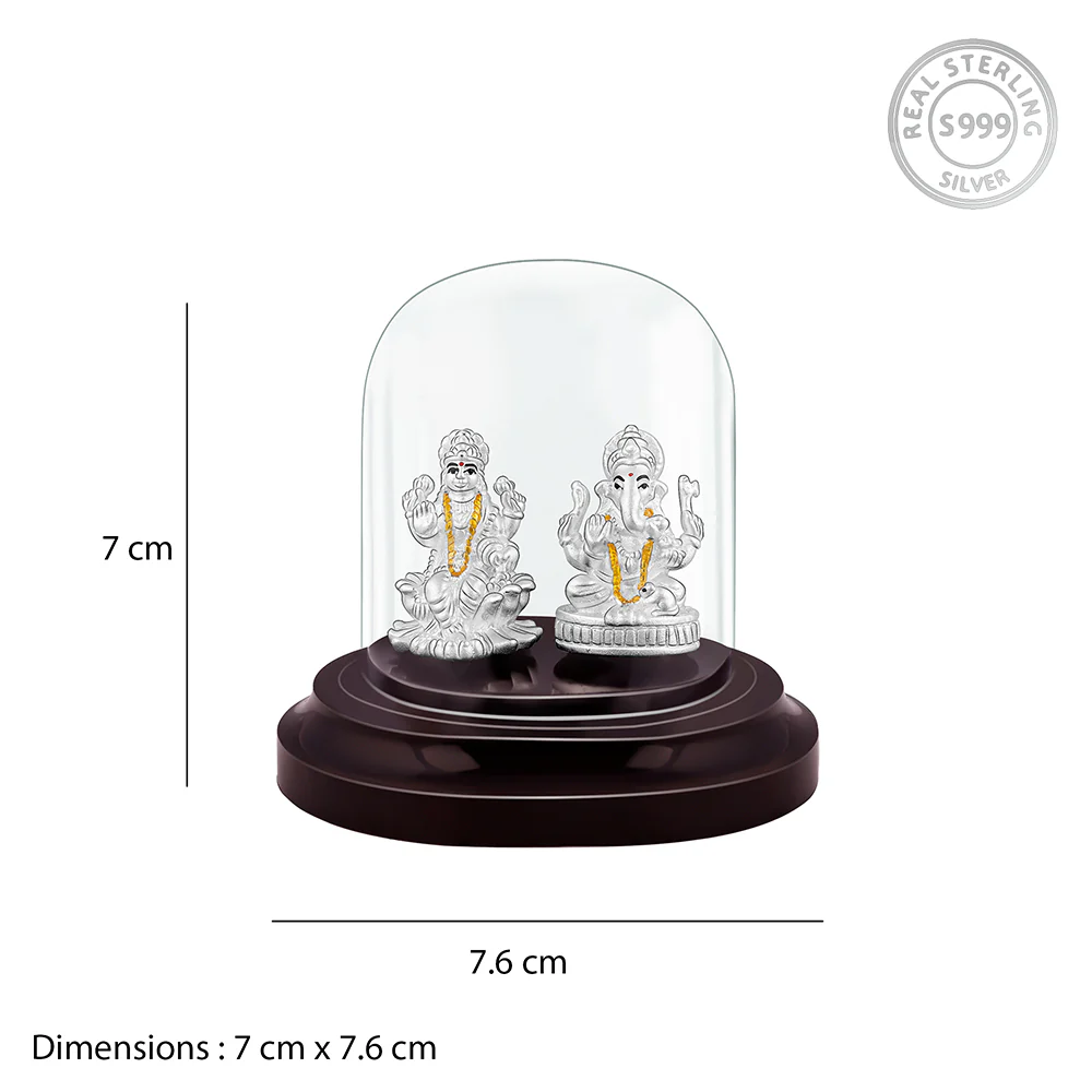 Silver Lakshmi and Ganesha Idol - Image 5