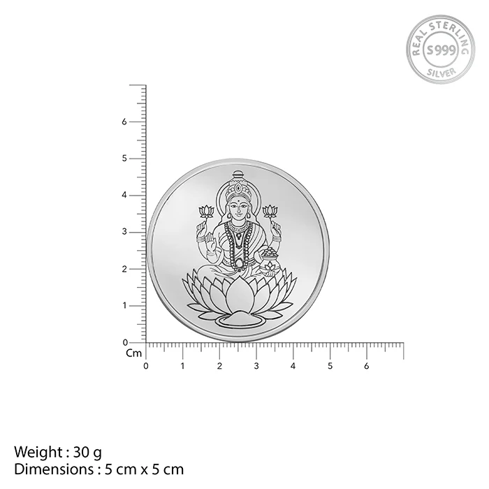 Silver Lakshmi Coin - (30g) - Image 4