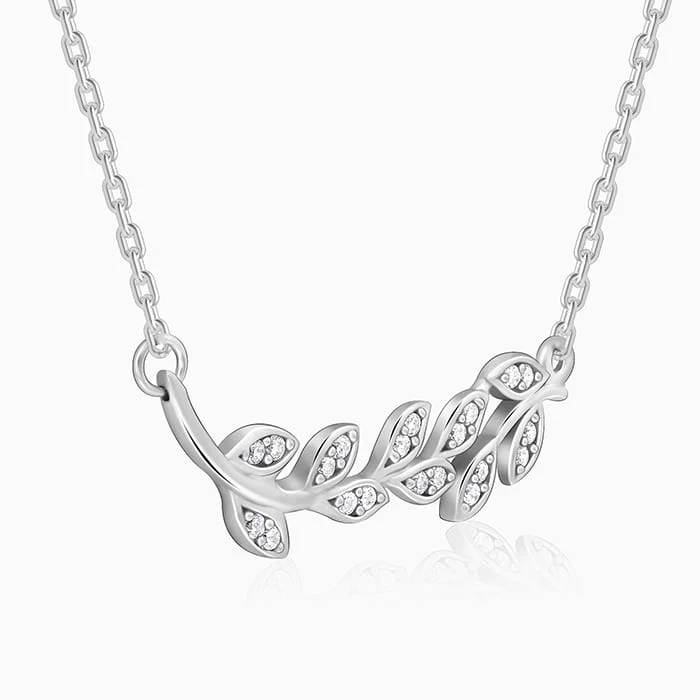 Anushka Sharma Silver Leaf Necklace - Image 7