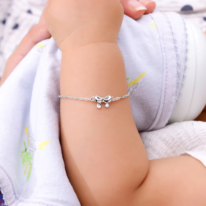 Silver Lil’ Bow Kids Bracelet (0 - 2 Years) - Image 3
