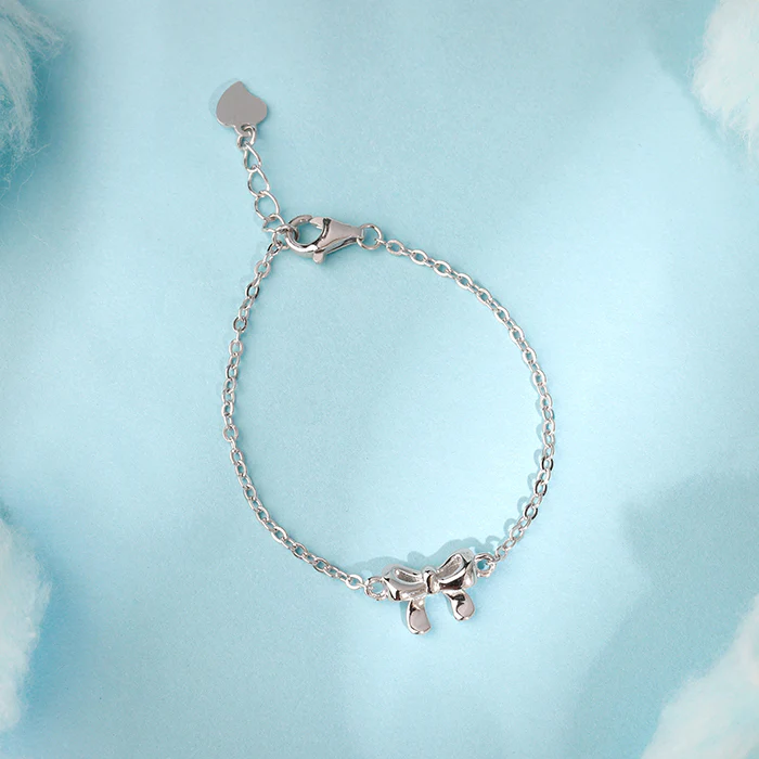 Silver Lil’ Bow Kids Bracelet (2 - 8 Years) - Image 2
