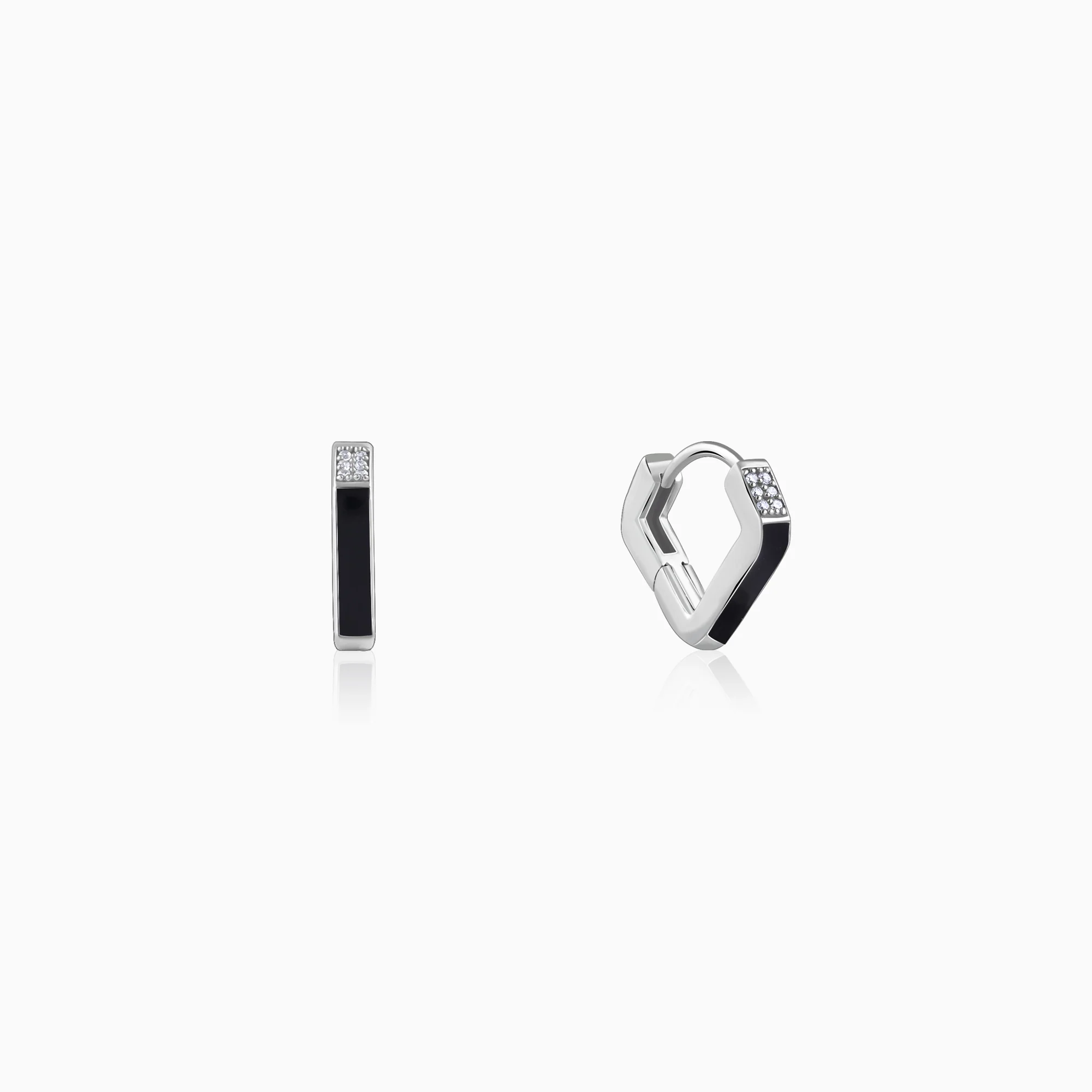 Silver Line Loop Earring For Him - Image 2