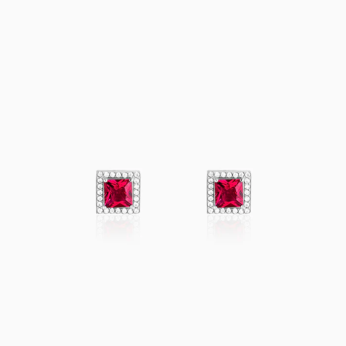 Silver Love Cube Studs