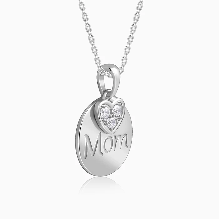 Silver Love for Mom Pendant With Link Chain - Image 4