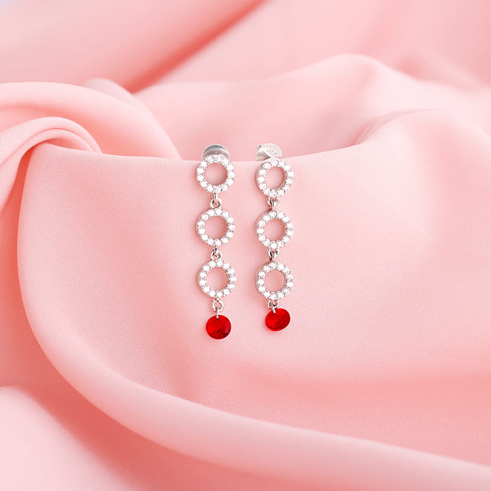 Silver Love in Circles Earrings - Image 2
