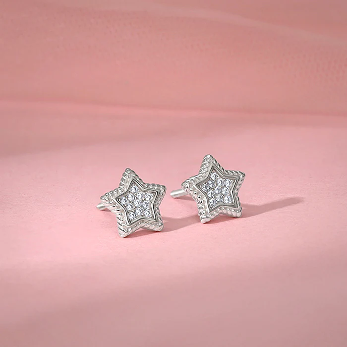 Silver Love The Star Studs - Image 2