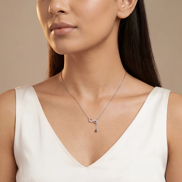 Silver Lovely Infinity Necklace - Image 3