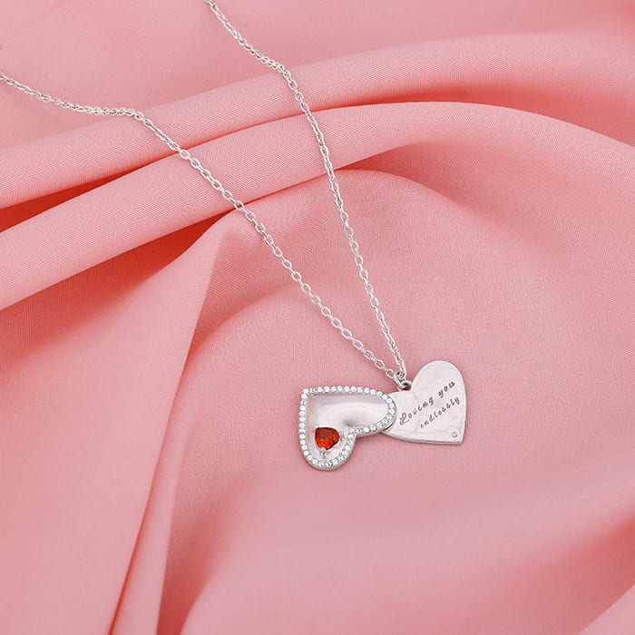 Silver Loving You Endlessly Pendant With Link Chain - Image 4